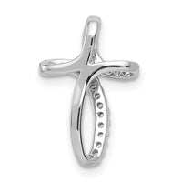 14k White Gold 1/15ct. Diamond Cross Pendant-PM5054-008-WA