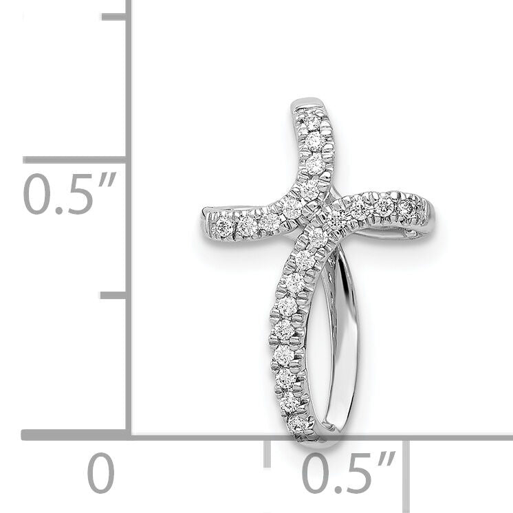 14k White Gold 1/15ct. Diamond Cross Pendant-PM5054-008-WA
