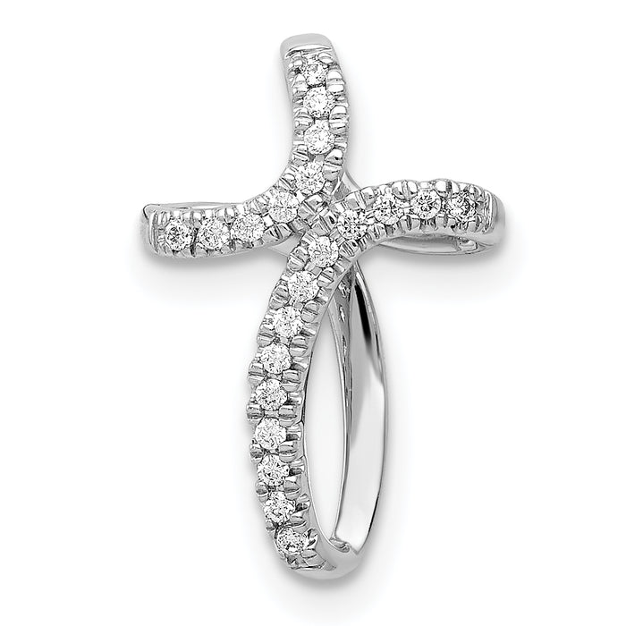 14k White Gold 1/15ct. Diamond Cross Pendant-PM5054-008-WA