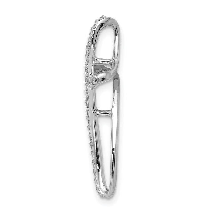 14k White Gold 1/5ct. Diamond Cross Chain Slide-PM5056-020-WA