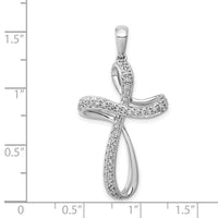 14k White Gold 1/5ct. Diamond Cross Pendant-PM5057-020-WA