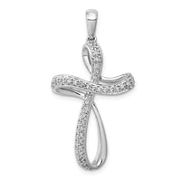 14k White Gold 1/5ct. Diamond Cross Pendant-PM5057-020-WA