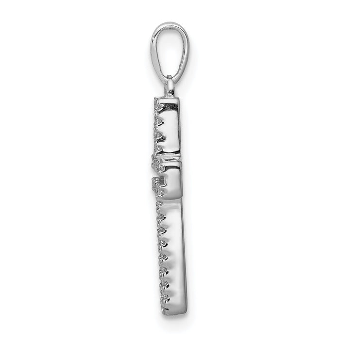 14k White Gold 1/8ct. Diamond Cross Pendant-PM5059-013-WA