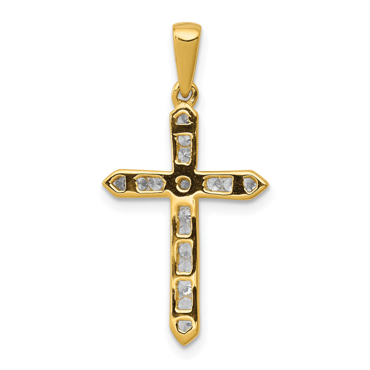 14k 1/4ct. Diamond Cross Pendant-PM5061-025-YA