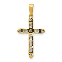 14k 1/4ct. Diamond Cross Pendant-PM5061-025-YA