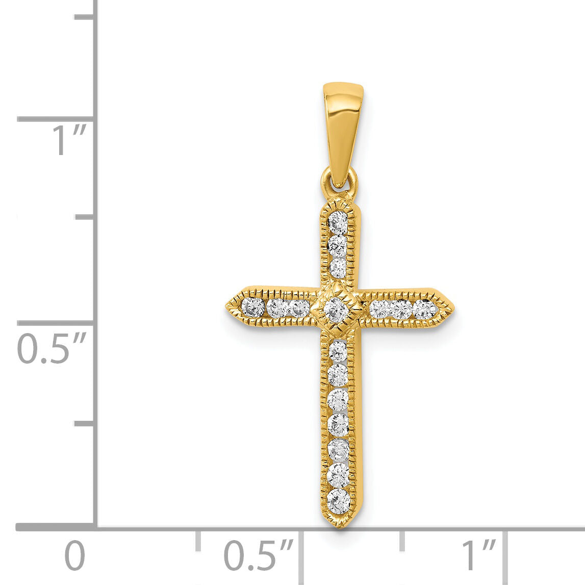 14k 1/4ct. Diamond Cross Pendant-PM5061-025-YA