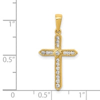 14k 1/4ct. Diamond Cross Pendant-PM5061-025-YA