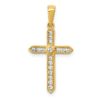 14k 1/4ct. Diamond Cross Pendant-PM5061-025-YA