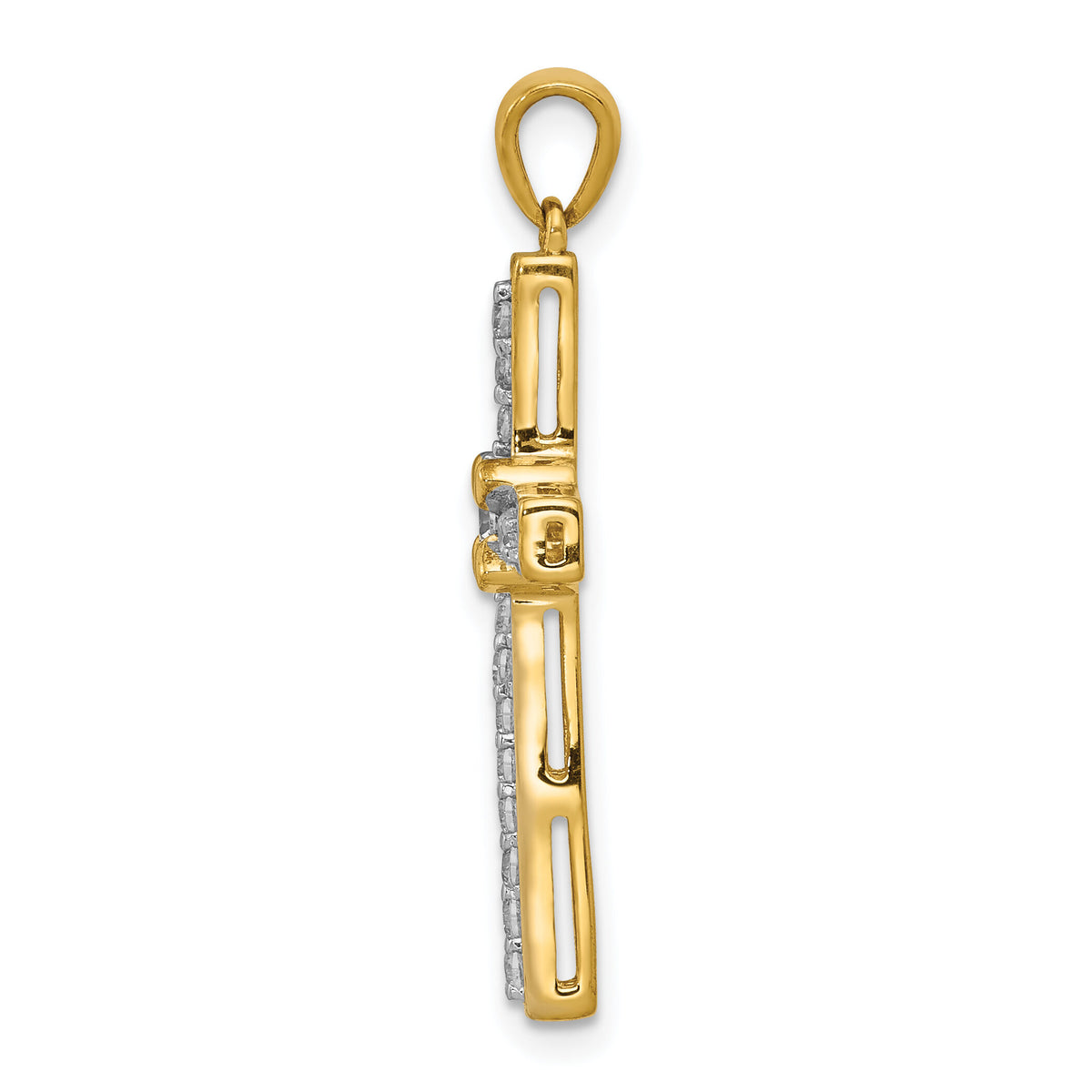14k 1/3ct. Diamond Cross Pendant-PM5062-033-YA