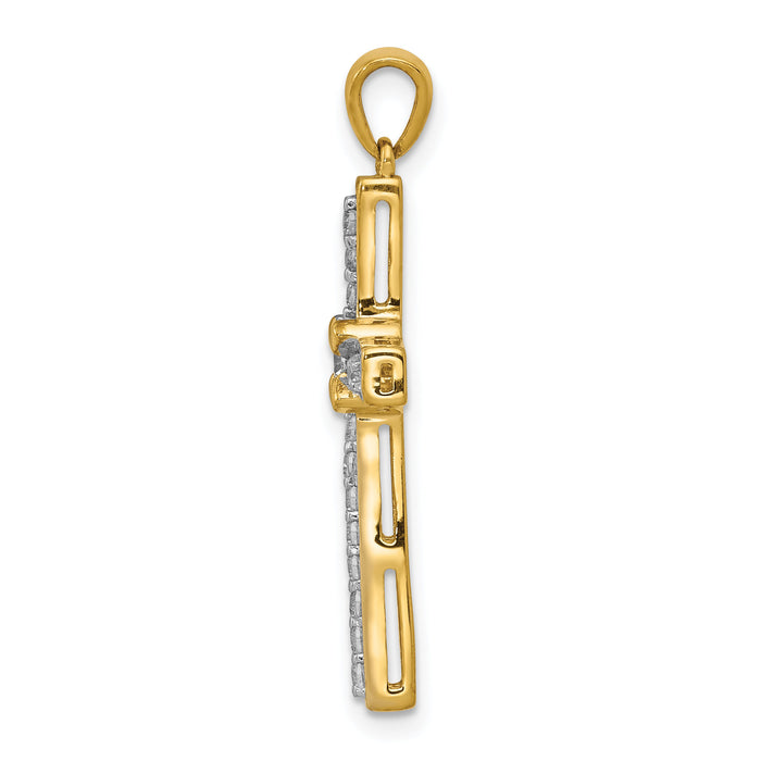 14k 1/3ct. Diamond Cross Pendant-PM5062-033-YA