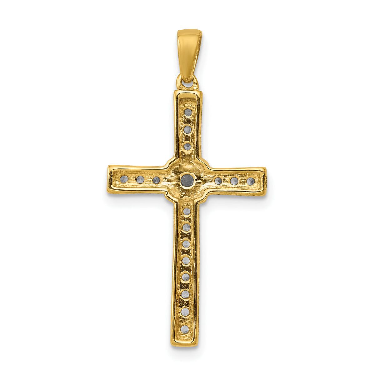 14k 1/3ct. Diamond Cross Pendant-PM5062-033-YA