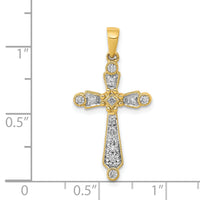 14k 1/5ct. Diamond Cross Pendant-PM5063-020-YA