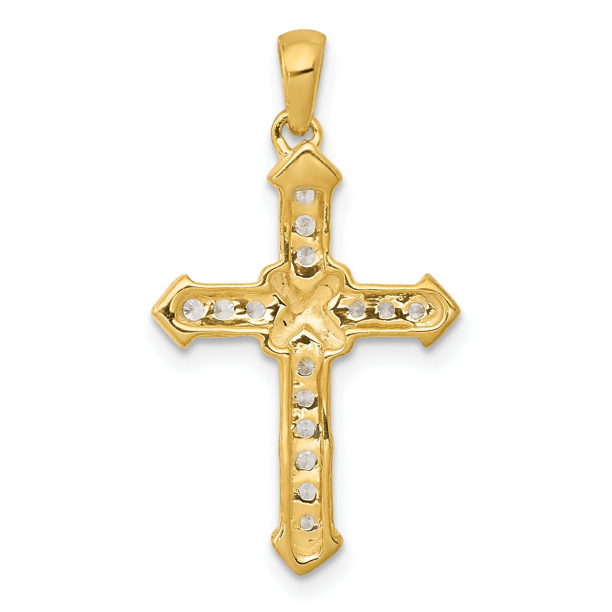 14k Passion Diamond Cross Pendant-PM5064-020-YA