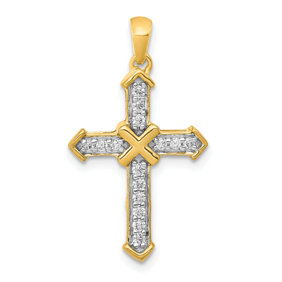 14k Passion Diamond Cross Pendant-PM5064-020-YA