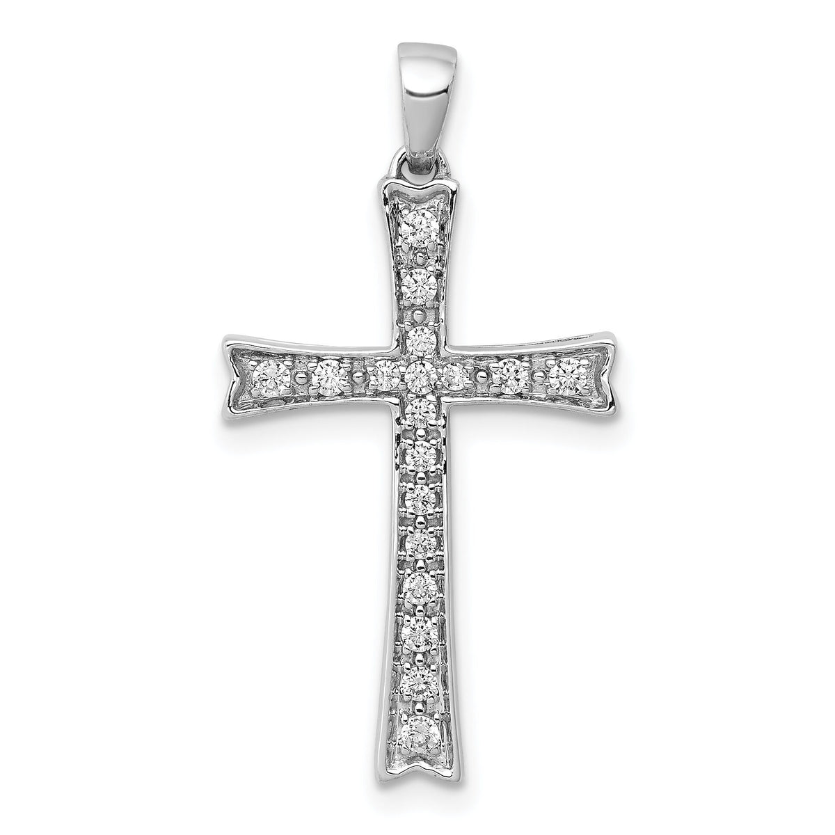 14k White Gold 1/5ct. Diamond Cross Pendant-PM5065-020-WA