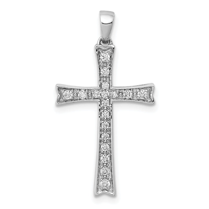 14k White Gold 1/5ct. Diamond Cross Pendant-PM5065-020-WA
