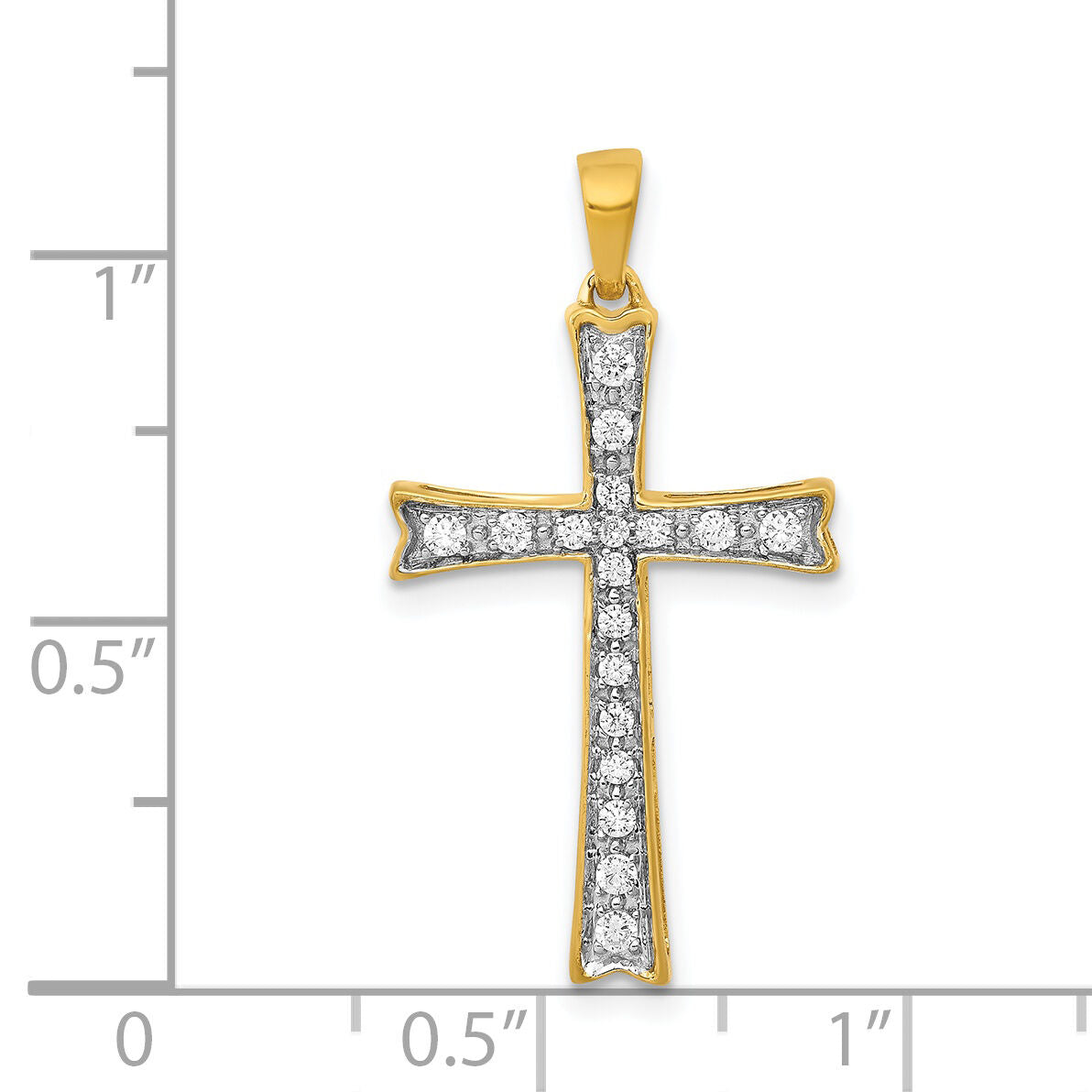 14k  1/5ct. Diamond Cross Pendant-PM5065-020-YA