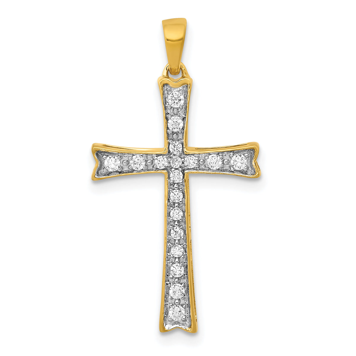 14k  1/5ct. Diamond Cross Pendant-PM5065-020-YA
