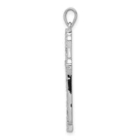 14k & Rhodium .06ct. Diamond Cross Pendant-PM5066-006-YA