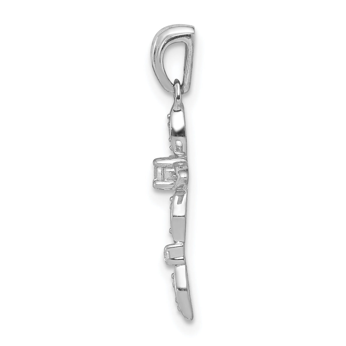 14k White Gold 1/20ct. Diamond Cross Pendant-PM5067-005-WA