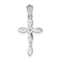 14k White Gold 1/20ct. Diamond Cross Pendant-PM5067-005-WA