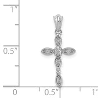 14k White Gold 1/20ct. Diamond Cross Pendant-PM5067-005-WA