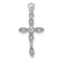 14k White Gold 1/20ct. Diamond Cross Pendant-PM5067-005-WA