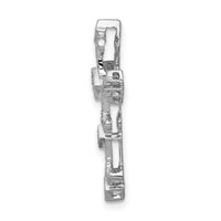 14k White Gold 1/6ct. Diamond Filigree Cross Chain Slide-PM5069-016-WA