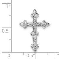 14k White Gold 1/6ct. Diamond Filigree Cross Chain Slide-PM5069-016-WA