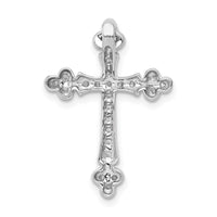 14k White Gold 1/4ct. Diamond Budded Cross Chain Slide-PM5070-025-WA