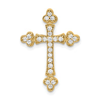 14k 1/4ct. Diamond Budded Cross Chain Slide-PM5070-025-YA