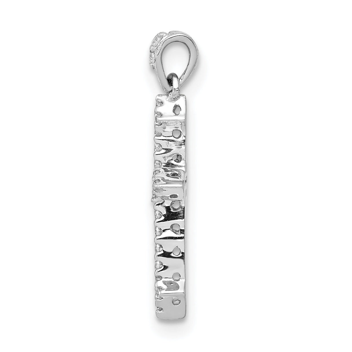 14k White Gold 1/10ct. Diamond Cross Pendant-PM5072-010-WA