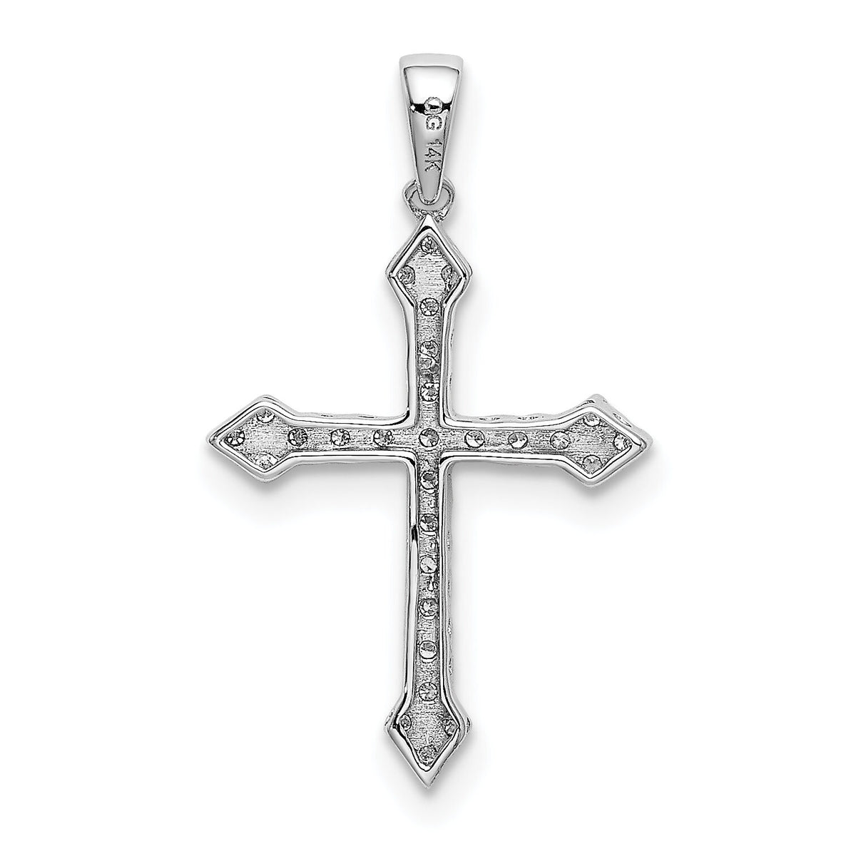 14k White Gold 1/10ct. Diamond Cross Pendant-PM5072-010-WA