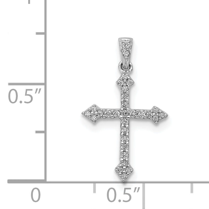 14k White Gold 1/10ct. Diamond Cross Pendant-PM5072-010-WA