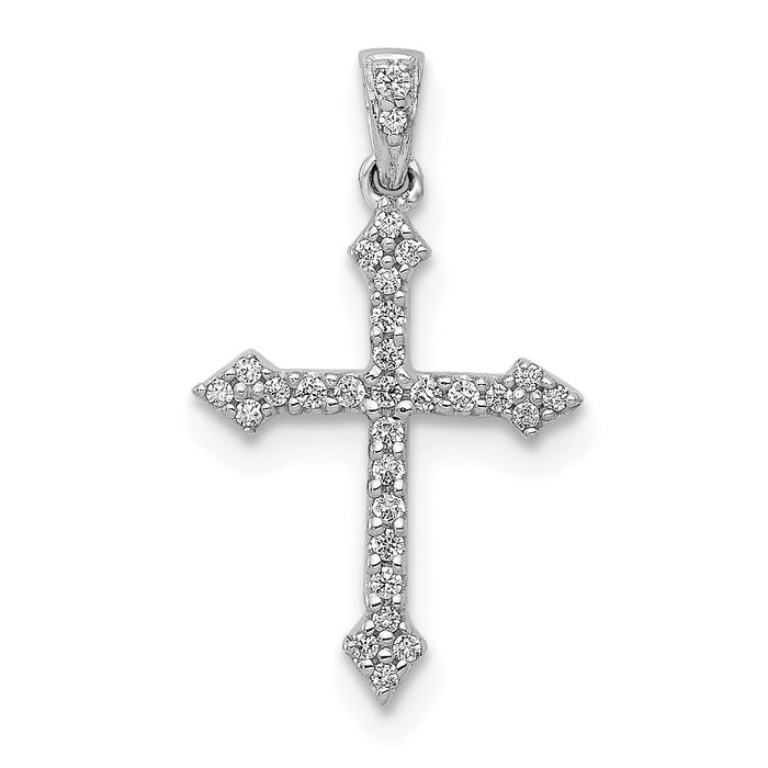14k White Gold 1/10ct. Diamond Cross Pendant-PM5072-010-WA