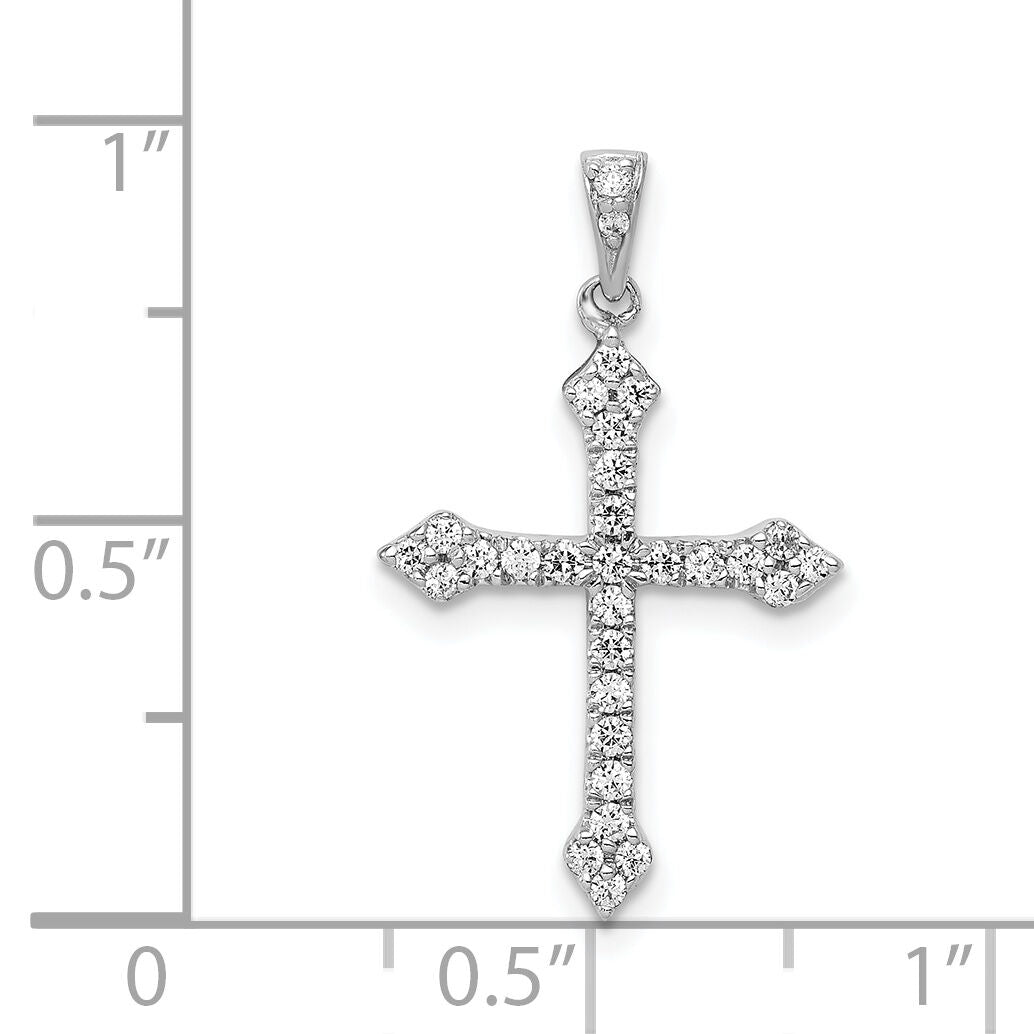 14k White Gold 1/4ct. Diamond Cross Pendant-PM5072-025-WA