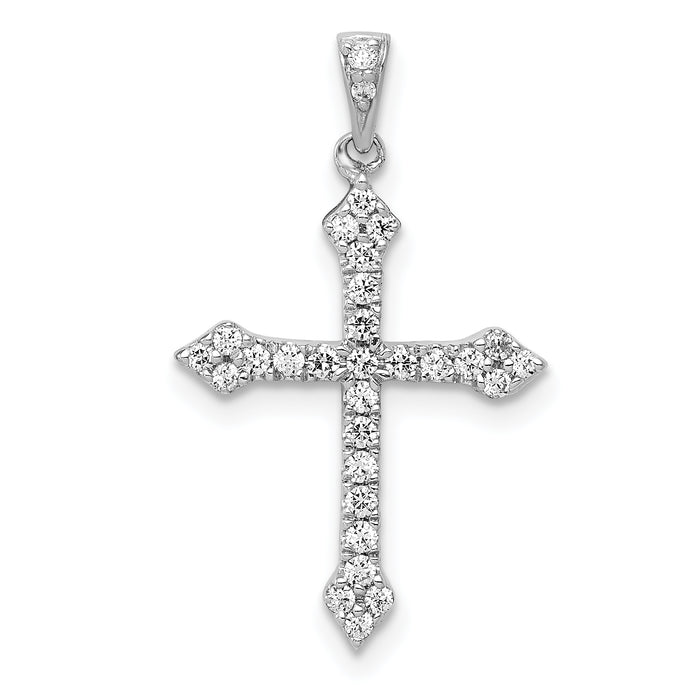 14k White Gold 1/4ct. Diamond Cross Pendant-PM5072-025-WA