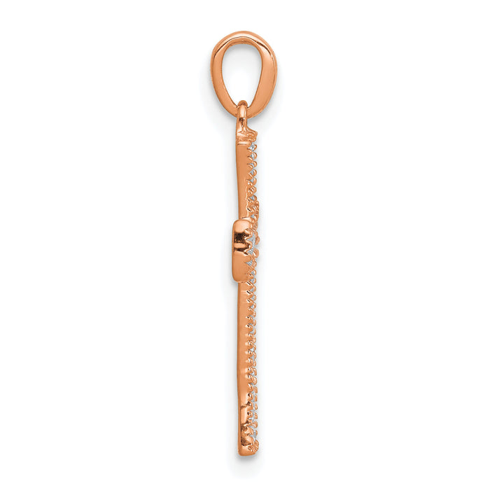 14k Rose Gold Diamond Pendant-PM5074-010-RA