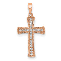 14k Rose Gold Diamond Pendant-PM5074-010-RA