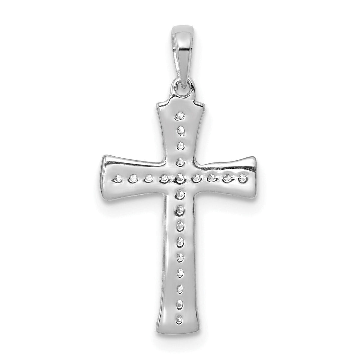 14k White Gold 1/10ct. Diamond Cross Pendant-PM5074-010-WA