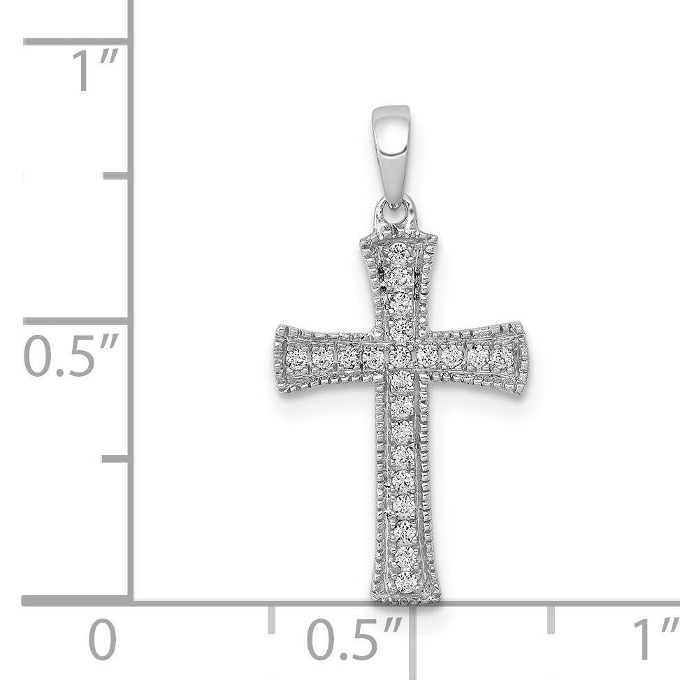 14k White Gold 1/10ct. Diamond Cross Pendant-PM5074-010-WA