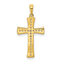 14k  1/10ct. Diamond Cross Pendant-PM5074-010-YA