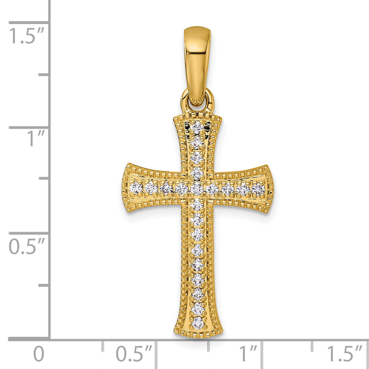 14k  3/8ct. Diamond Cross Pendant-PM5074-040-YA