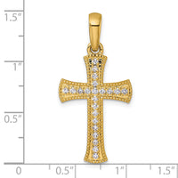 14k  3/8ct. Diamond Cross Pendant-PM5074-040-YA