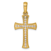 14k  3/8ct. Diamond Cross Pendant-PM5074-040-YA