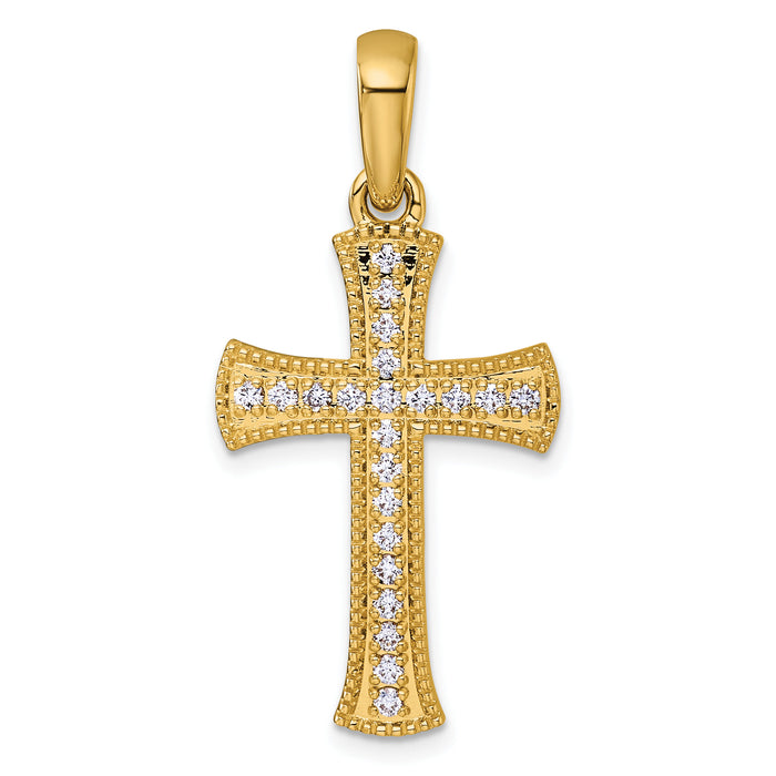 14k  3/8ct. Diamond Cross Pendant-PM5074-040-YA