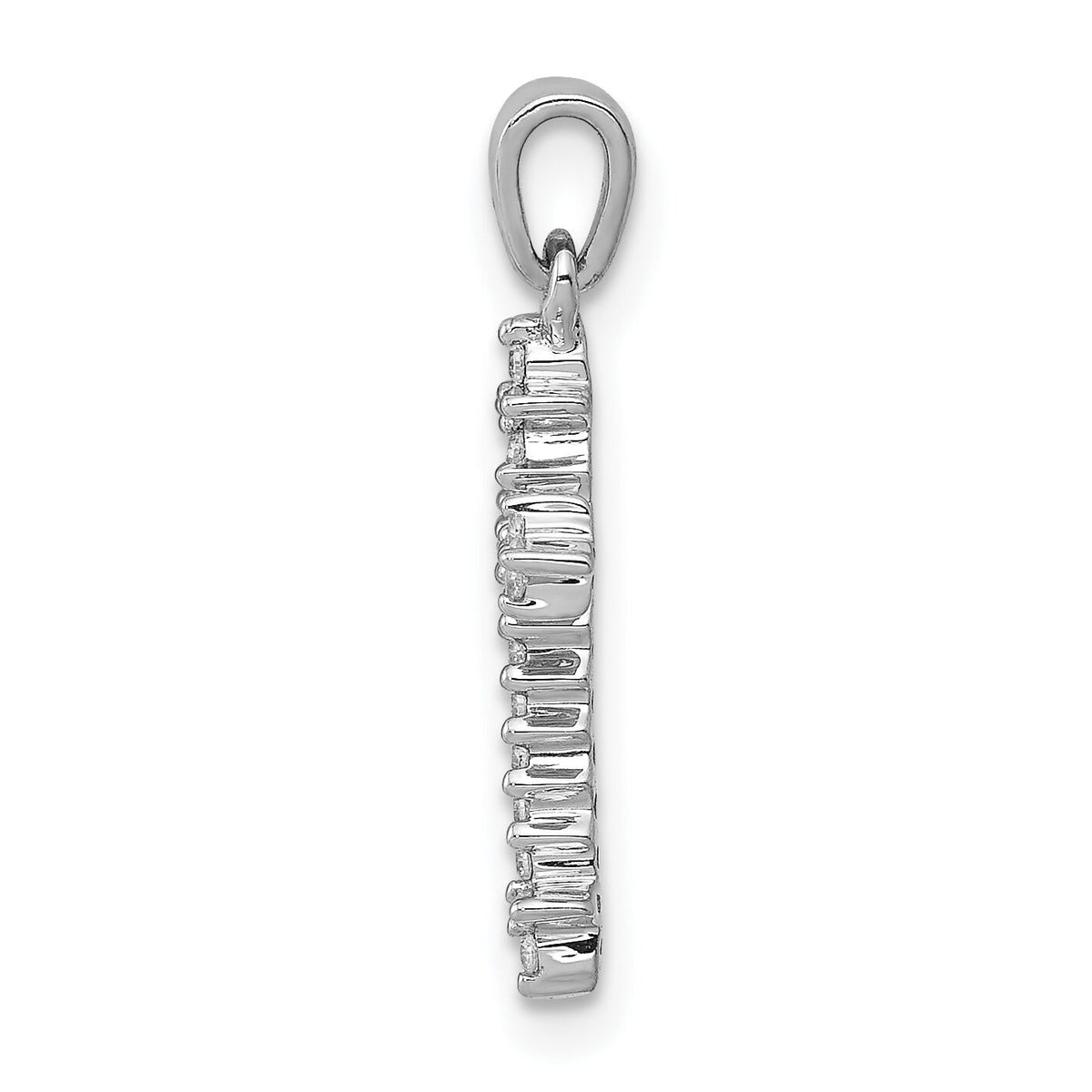 14k White Gold 1/10ct. Diamond Fleur e Lis Cross Pendant-PM5075-010-WA