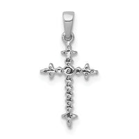 14k White Gold 1/10ct. Diamond Fleur e Lis Cross Pendant-PM5075-010-WA