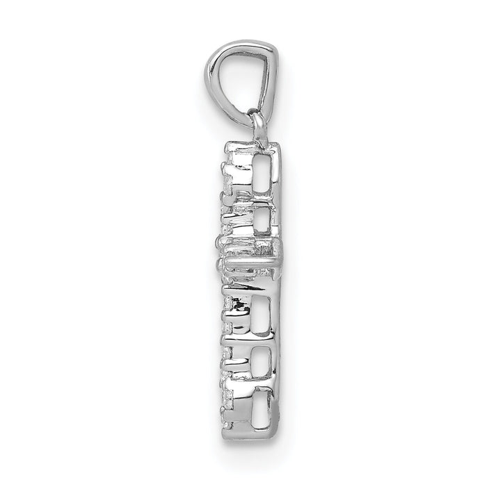 14k White Gold 1/15ct. Diamond Cross Pendant-PM5076-008-WA