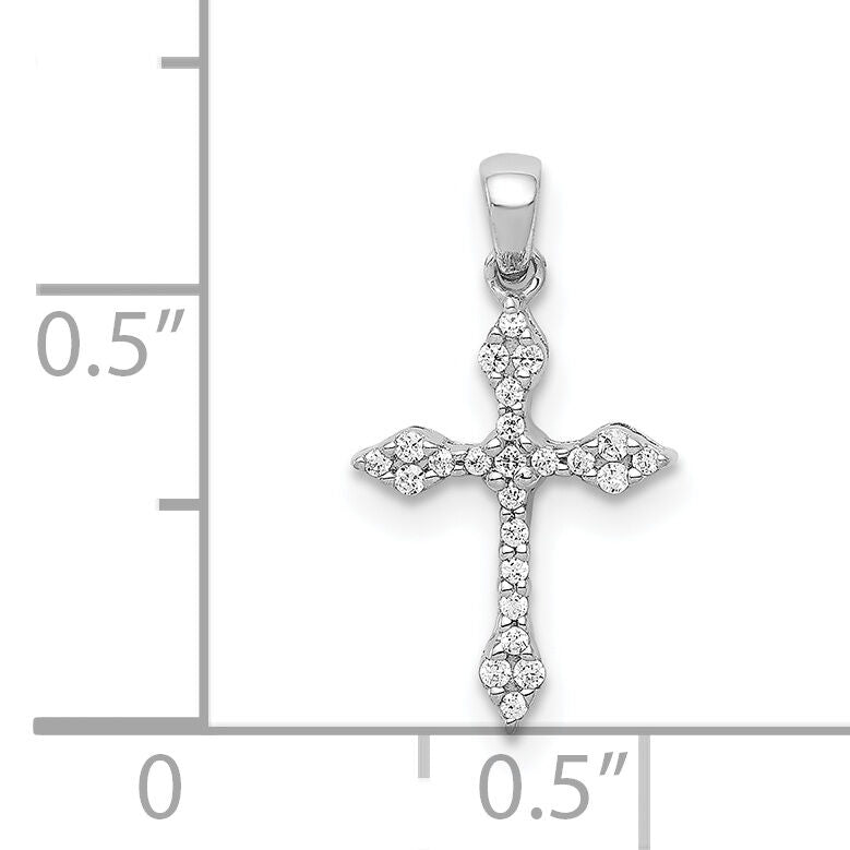 14k White Gold 1/15ct. Diamond Cross Pendant-PM5076-008-WA
